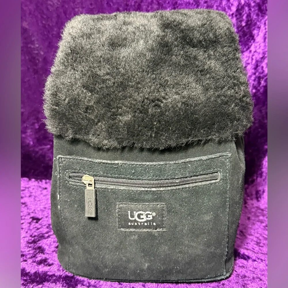 UGG Australia Nordie Shearling & Suede‎ Backpack Black Mini Bag